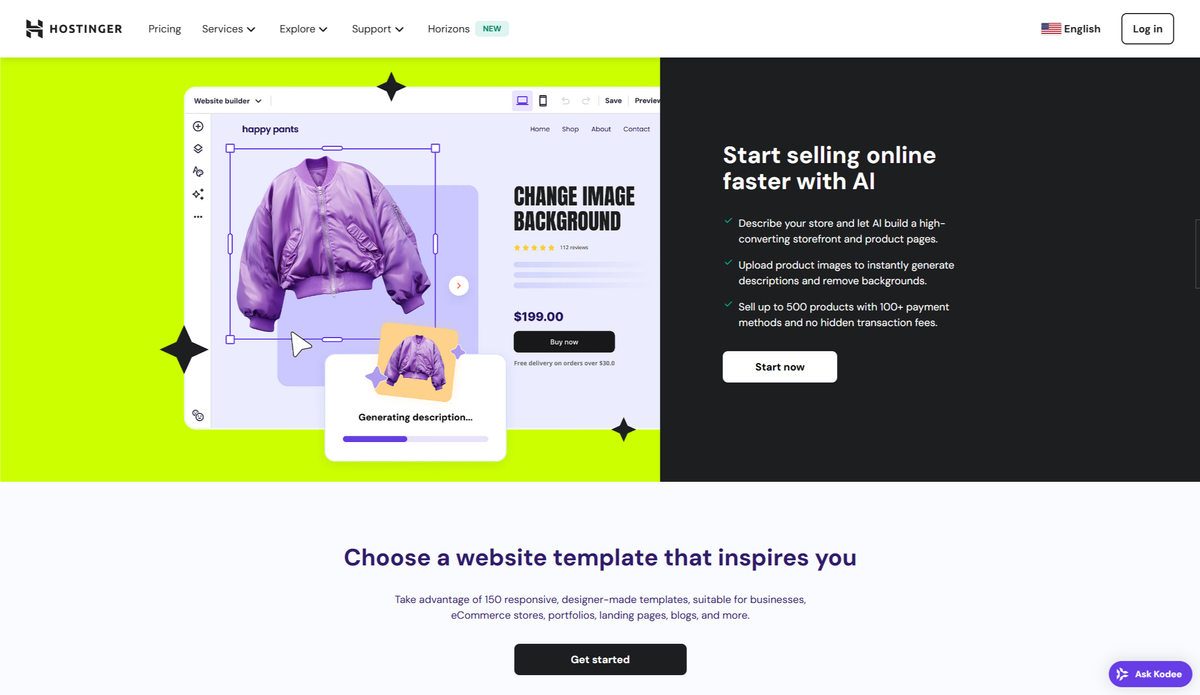 How to create an online store with Hostinger