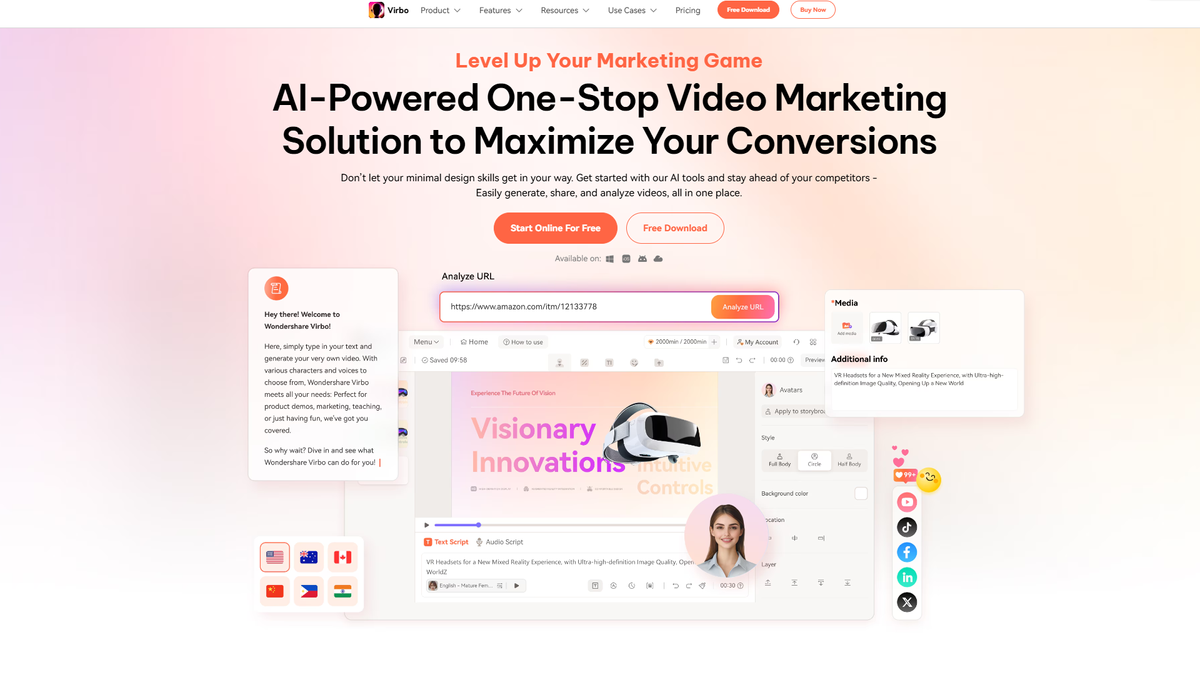 Create AI video content quickly with Wondershare Virbo