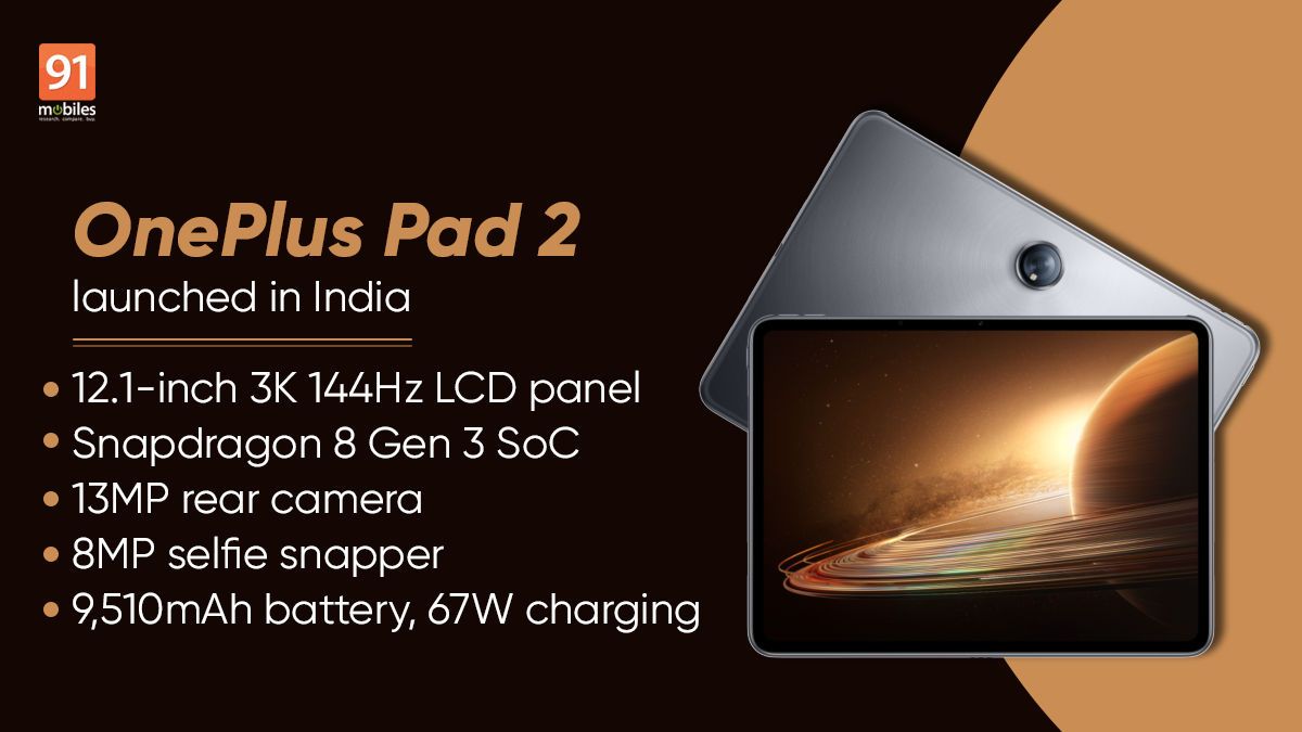 OnePlus Pad 2 Launches in India with Snapdragon 8 Gen 2