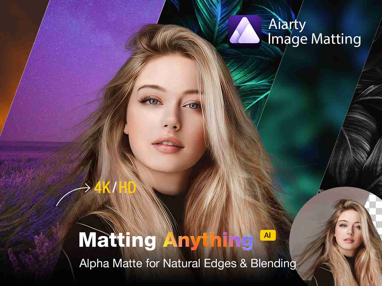 Aiarty Image Matting: AI Background Removal with Unmatched