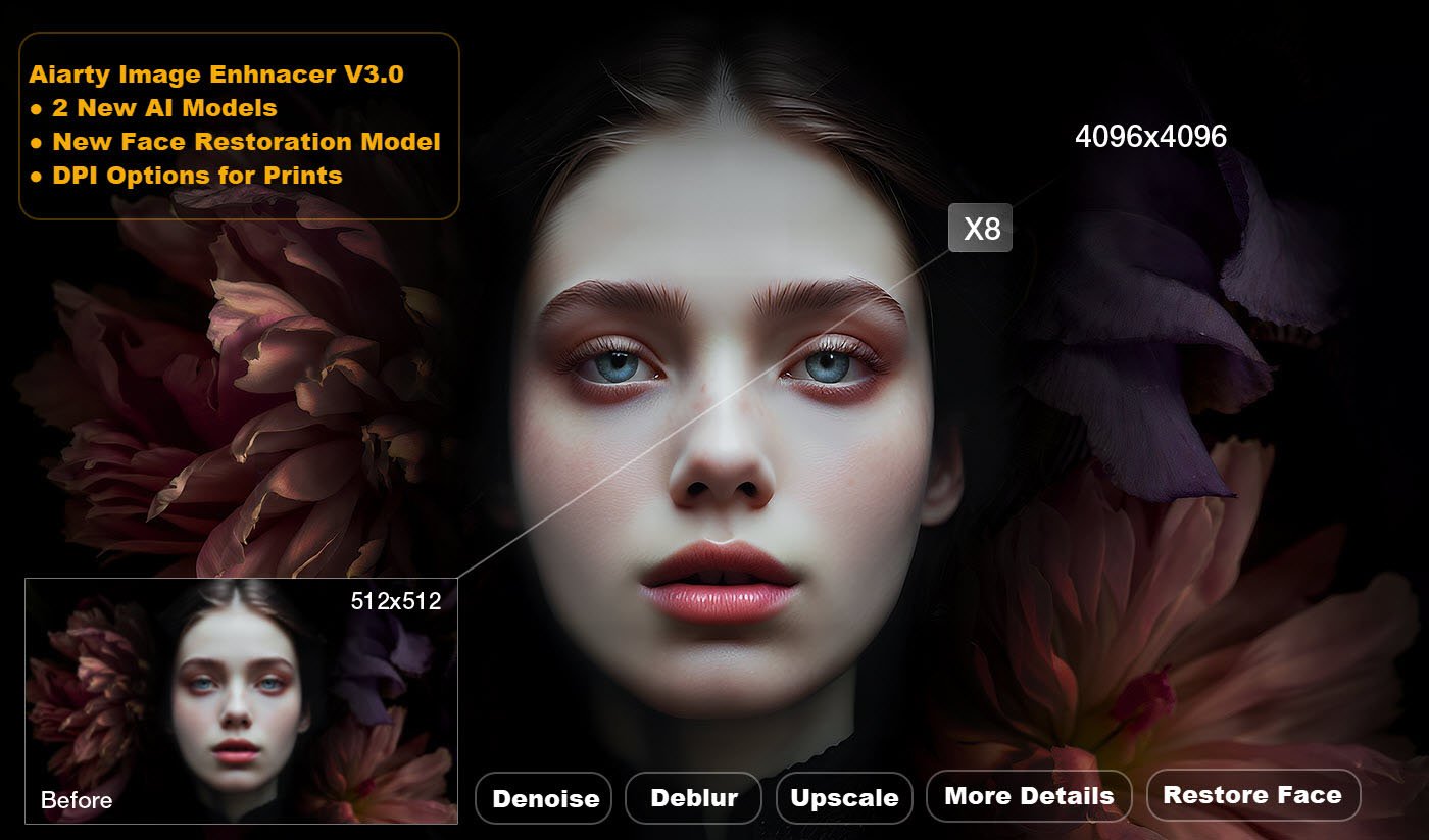 Upscale, Denoise, Deblur Photo and Restore Facial Details