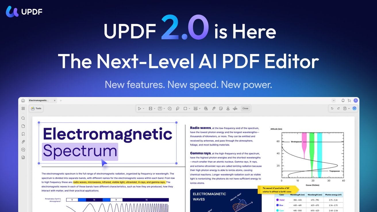 UPDF 2.0 is a next-level AI PDF editor available across