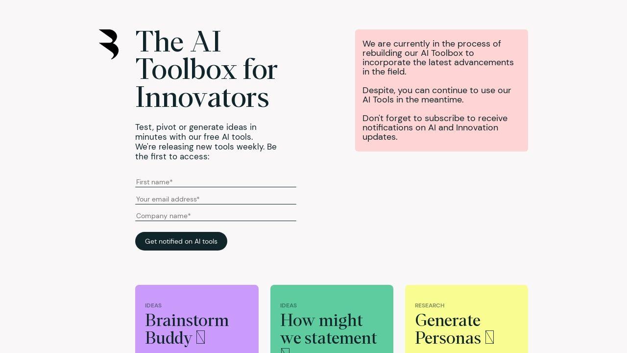 AI Toolbox for innovators Image