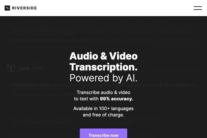 AI Transcription by Riverside Image