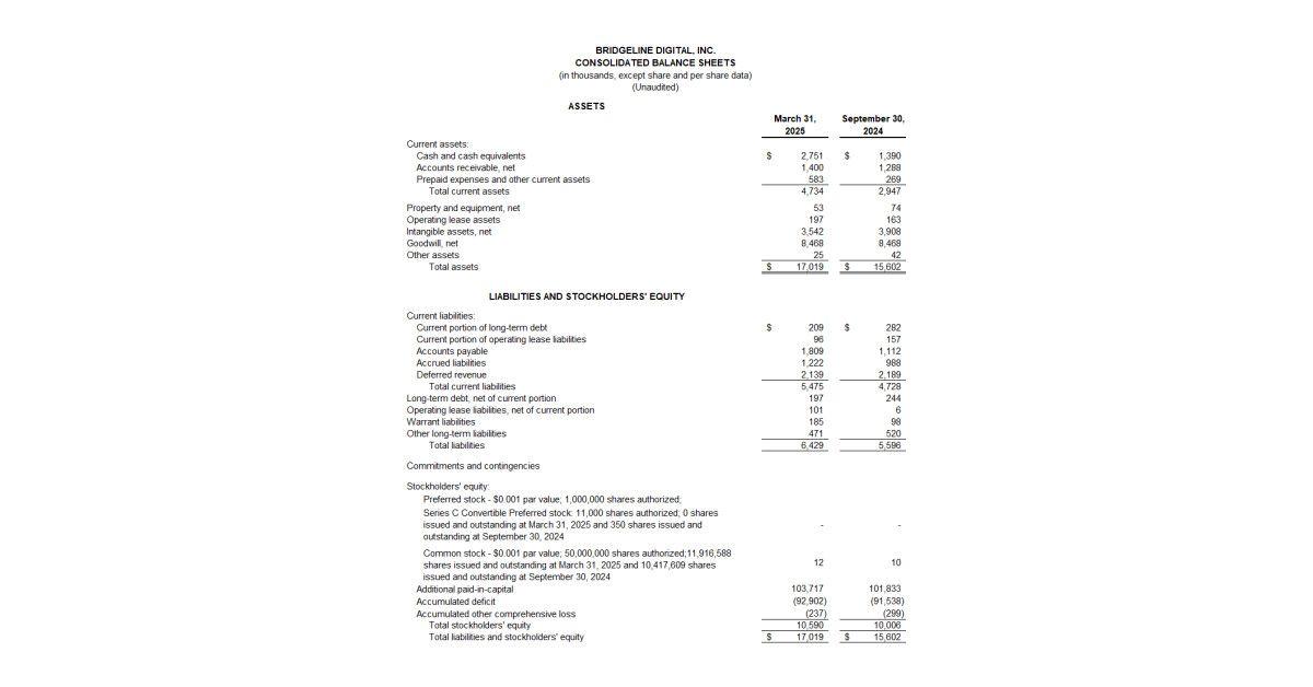 Bridgeline Digital Reports Strong Q2 2025 Results, Fueled