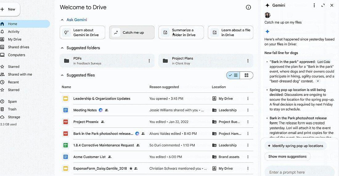 Google Drive Introduces AI-Powered "Catch Me Up" Feature