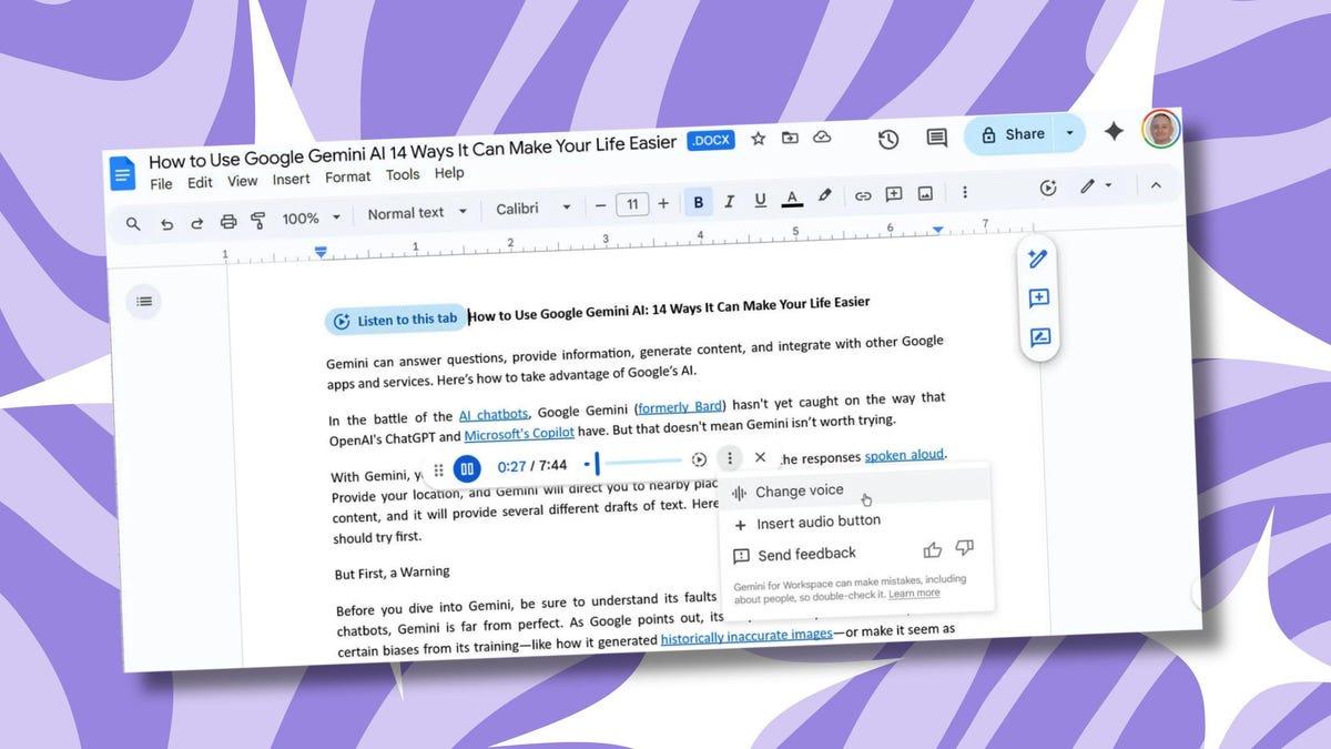 Google Introduces AI-Powered Audio Feature for Google Docs