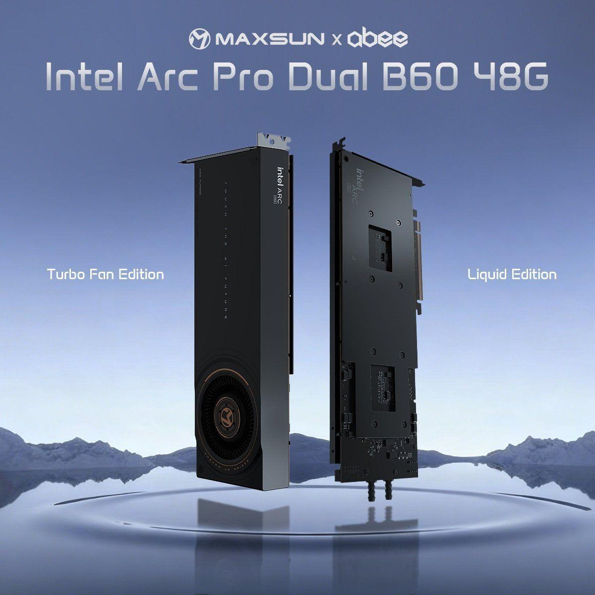 MaxSun Unveils Liquid-Cooled Single-Slot Intel Arc Pro B60