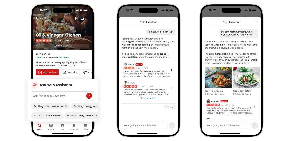Yelp Unveils Major AI Overhaul: Enhanced Assistant, Menu