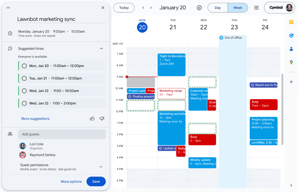 Google Calendar adds Gemini AI to solve meeting scheduling