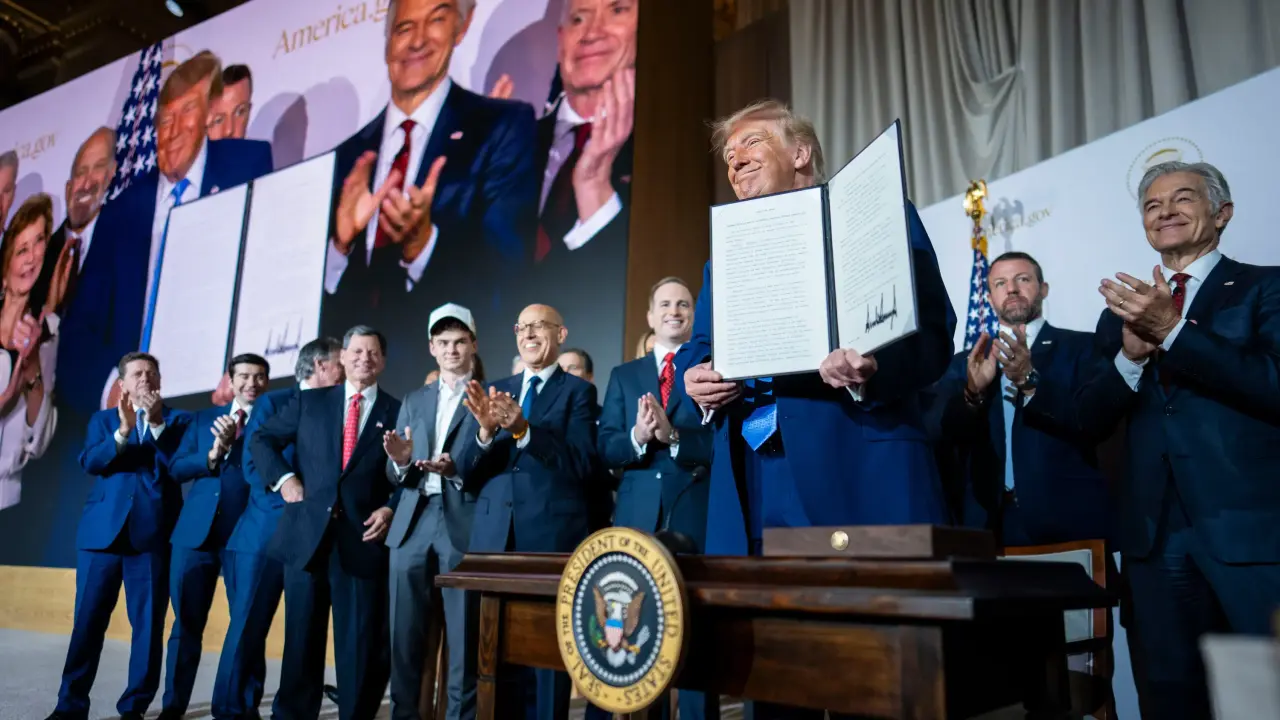 Trump Backs AI Self-Regulation as Tech Giants Sign Voluntary Agreement, Rejects China Partnership
