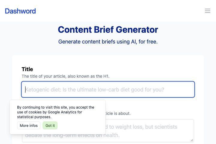 Content brief generator Image