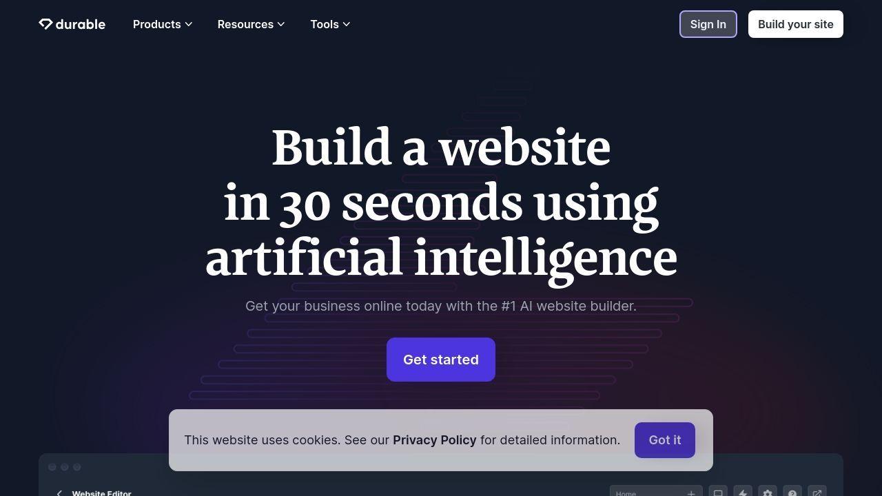 Durable AI Site Builder Image