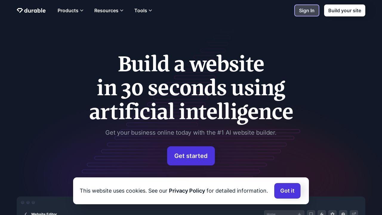 Durable AI Site Builder Image