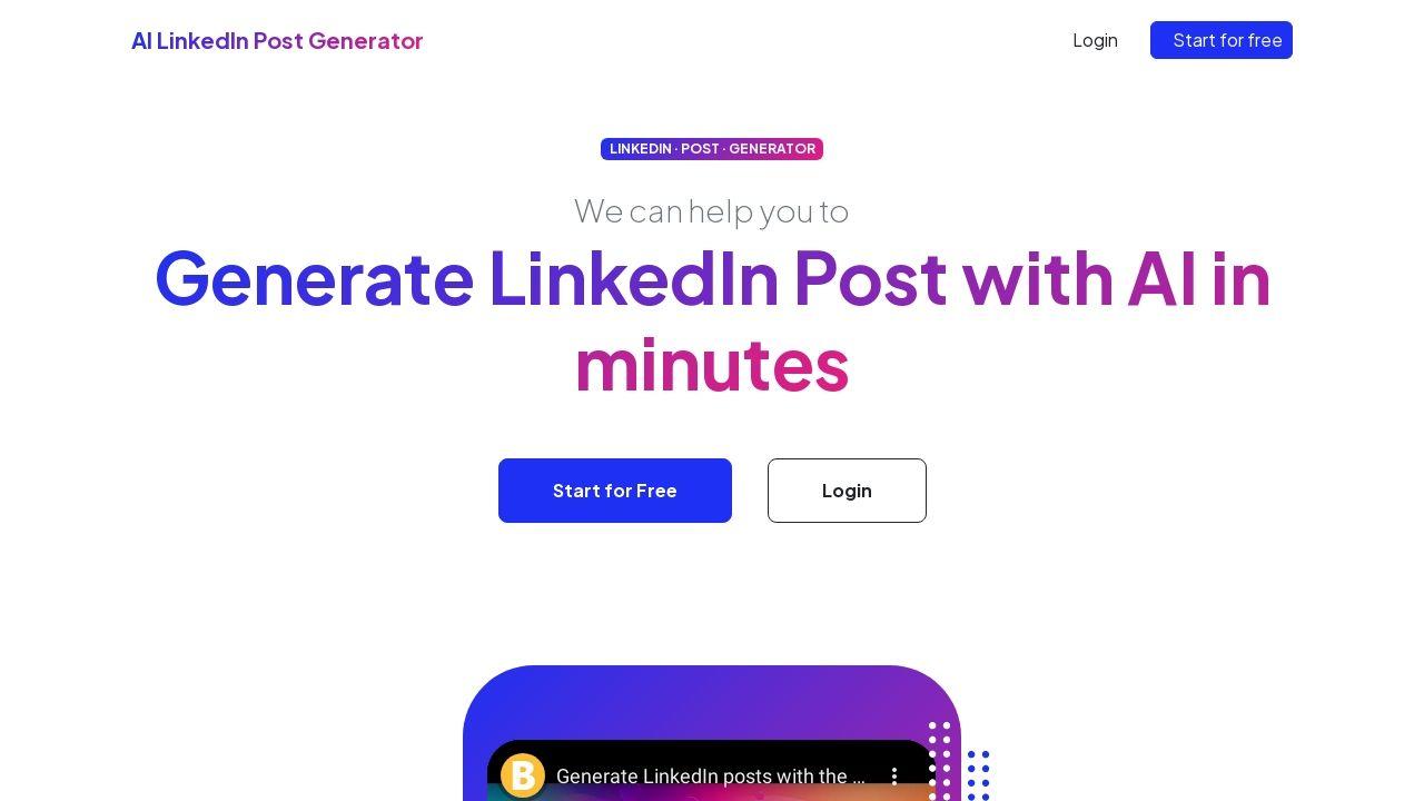 LinkedIn Post Generator AI Image