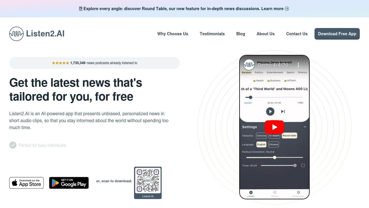 Listen2.AI - News & Podcasts Image