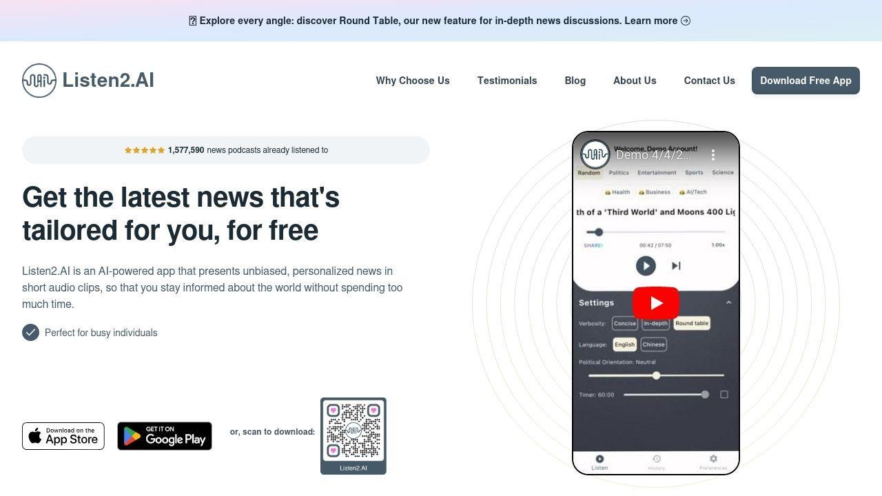 Listen2.AI - News & Podcasts Image
