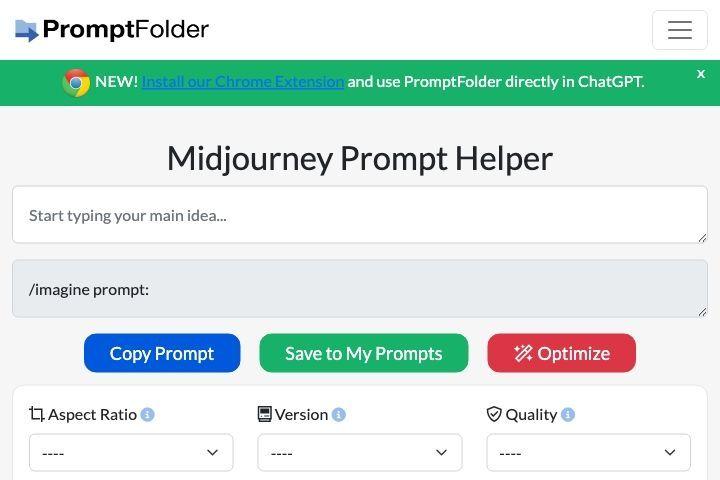 MidJourney Prompt Helper Image