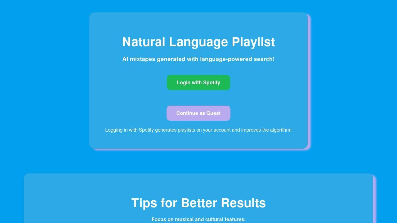 Natural Language Playlist Image