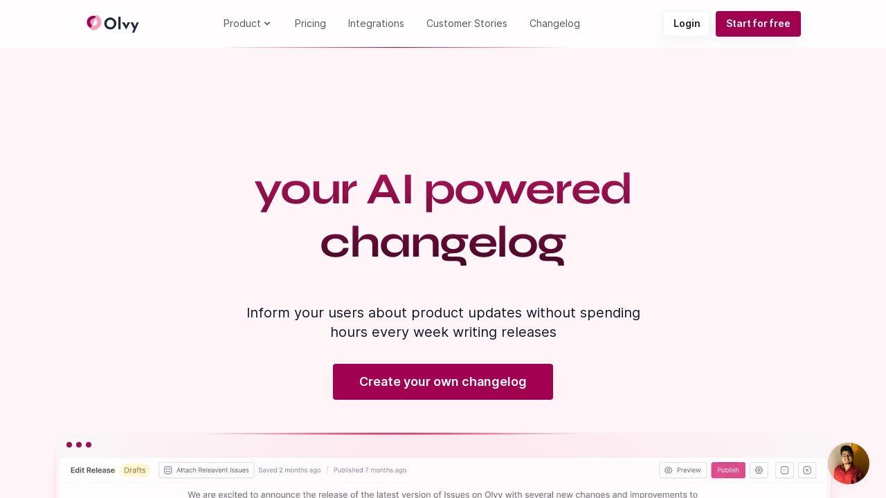 Olvy Changelogs Image