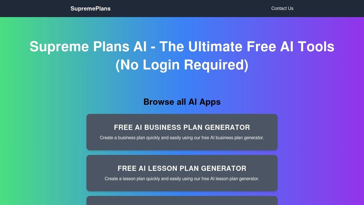 Supreme Plans Image