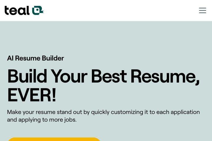 Teal Resume Builder Image