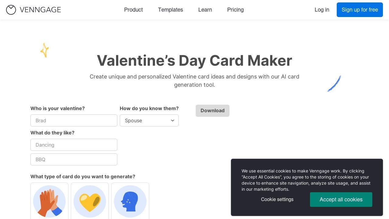 Venngage Valentine Card Maker Image