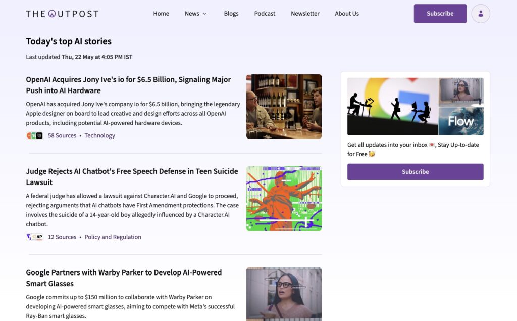 TheOutpost.ai home page